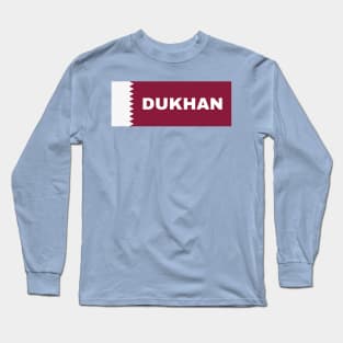 Dukhan City in Qatar Flag Long Sleeve T-Shirt